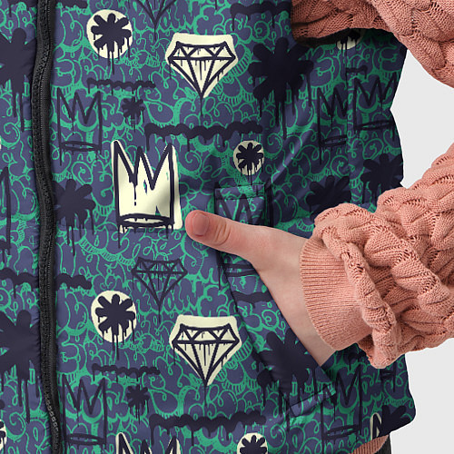 Детский жилет Граффити корона с бриллиантами / 3D-Красный – фото 5