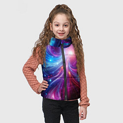 Детский жилет Неоновая абстракция - нейросеть, цвет: 3D-светло-серый — фото 2