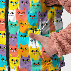 Детский жилет Разноцветные узорчатые котята, цвет: 3D-светло-серый — фото 2