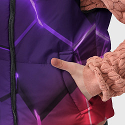 Детский жилет Красно-фиолетовые неоновые плиты в разломе, цвет: 3D-красный — фото 2