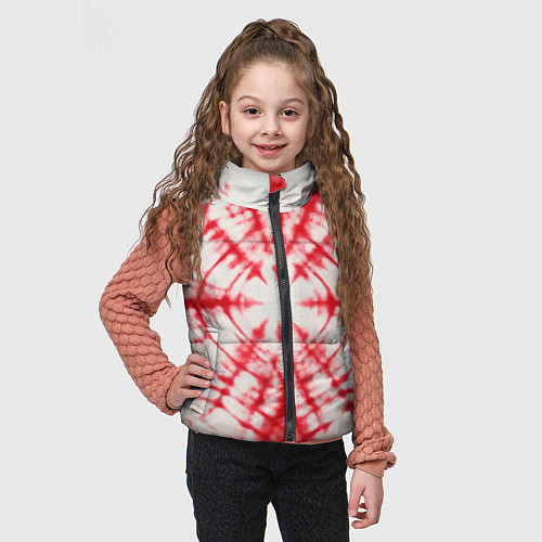 Детский жилет Тай-дай бело-красный / 3D-Светло-серый – фото 3