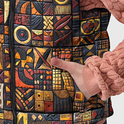 Детский жилет Африканский орнамент - резьба по дереву, цвет: 3D-черный — фото 2