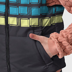 Детский жилет Голубые и мятные квадраты на темном, цвет: 3D-светло-серый — фото 2