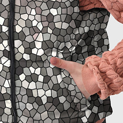 Детский жилет Серо-розовый паттерн мозаика, цвет: 3D-черный — фото 2