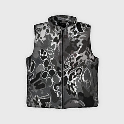 Детский жилет Чёрно-серый абстракция, цвет: 3D-черный