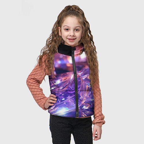Детский жилет Плавление абстрактных блестящих камней / 3D-Светло-серый – фото 3