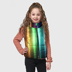 Детский жилет Светящиеся яркие неоновые полосы в космосе, цвет: 3D-красный — фото 2