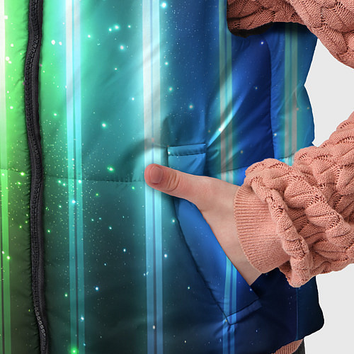 Детский жилет Светящиеся яркие неоновые полосы в космосе / 3D-Красный – фото 5