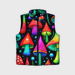 Детский жилет Неоновые мухоморы в горошек