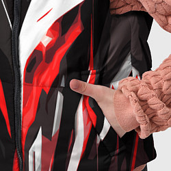 Детский жилет Красно-белый абстрактный демонический шлем, цвет: 3D-черный — фото 2