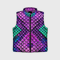 Детский жилет Фиолетовая текстурная кожа змеи
