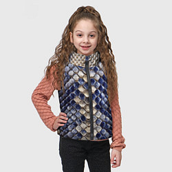 Детский жилет Синяя и серая кожа змеи, цвет: 3D-светло-серый — фото 2
