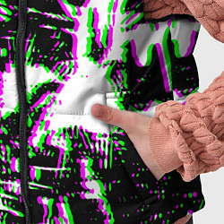 Детский жилет Краски глитч неон, цвет: 3D-красный — фото 2