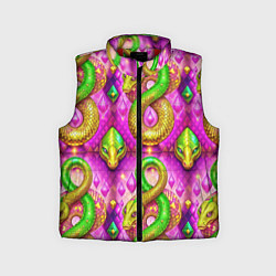 Детский жилет Желто-зеленые змеи паттерн