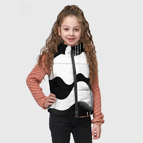 Детский жилет Солнечный дождь - абстракция / 3D-Светло-серый – фото 3