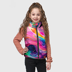 Детский жилет Акварельный узор, цвет: 3D-черный — фото 2