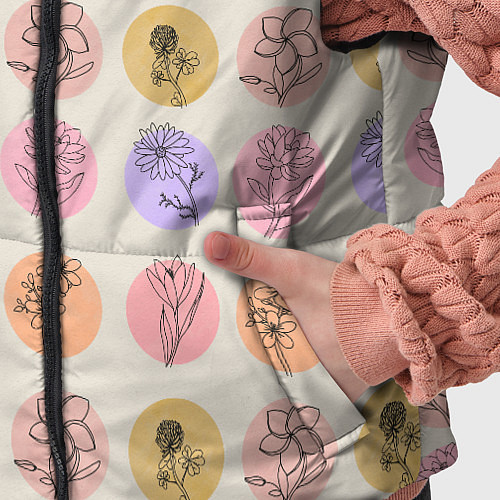 Детский жилет Паттерн с цветами на кругах / 3D-Красный – фото 5