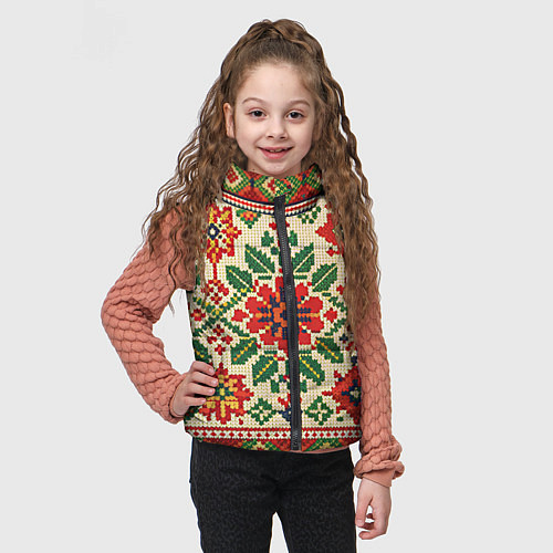 Детский жилет Славянский узор и орнамент / 3D-Светло-серый – фото 3