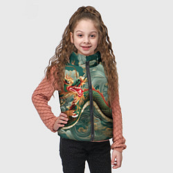 Детский жилет Японский дракон контрасты, цвет: 3D-красный — фото 2