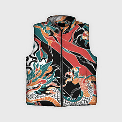 Детский жилет Дракон контрасты, цвет: 3D-светло-серый