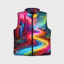 Детский жилет Неоновый город - нейроарт