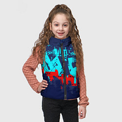 Детский жилет Красно-синяя абстракция, цвет: 3D-черный — фото 2