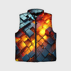 Детский жилет Трехмерные кубики с разрушением, цвет: 3D-черный