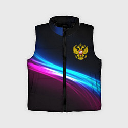 Детский жилет Россия неоновые волны