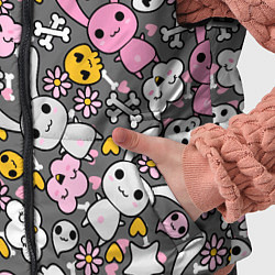 Детский жилет Зайчики с черепами паттерн, цвет: 3D-черный — фото 2