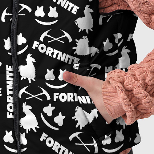 Детский жилет Fortnite black pattern / 3D-Красный – фото 5