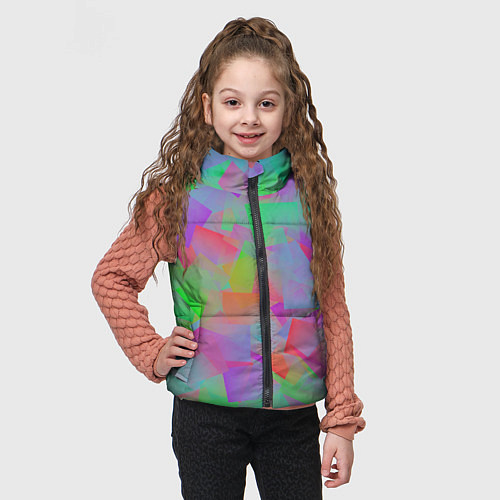 Детский жилет Разноцветные слайды - абстракция / 3D-Светло-серый – фото 3