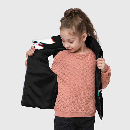 Детский жилет Герб глитч краски / 3D-Черный – фото 4