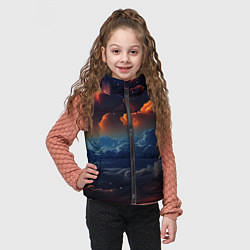 Детский жилет Разноцветные акварельные облака, цвет: 3D-светло-серый — фото 2