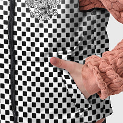 Детский жилет Герб РФ клетка паттерн, цвет: 3D-светло-серый — фото 2