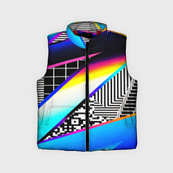 Детский жилет Neon stripes geometry, цвет: 3D-красный