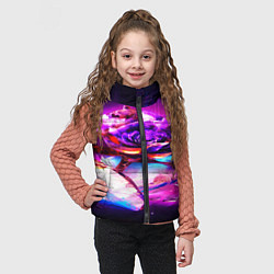 Детский жилет Неоновые абстракция краски, цвет: 3D-черный — фото 2