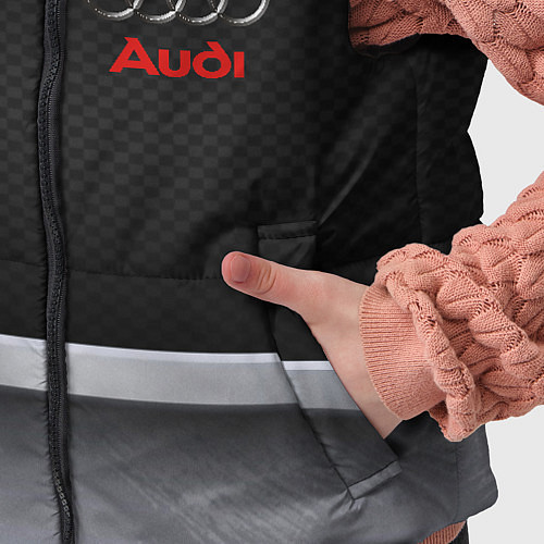 Детский жилет Audi metal texture / 3D-Красный – фото 5