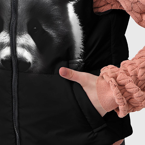 Детский жилет Панда на черном фоне / 3D-Красный – фото 5