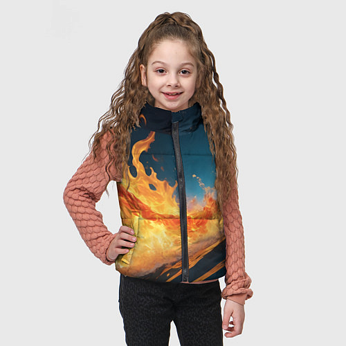 Детский жилет Огонь и вода стихия / 3D-Светло-серый – фото 3
