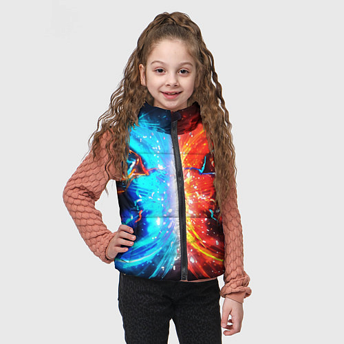 Детский жилет Битва планет абстракция / 3D-Светло-серый – фото 3