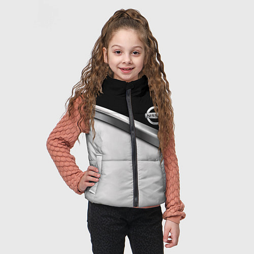 Детский жилет Nissan logo auto / 3D-Светло-серый – фото 3