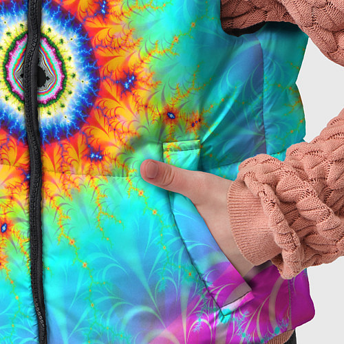 Детский жилет Неоновый фрактальный узор психоделика / 3D-Красный – фото 5