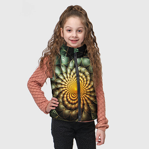 Детский жилет Оптический узор фракталы / 3D-Светло-серый – фото 3