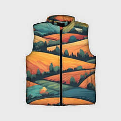 Детский жилет Поля луга, цвет: 3D-черный