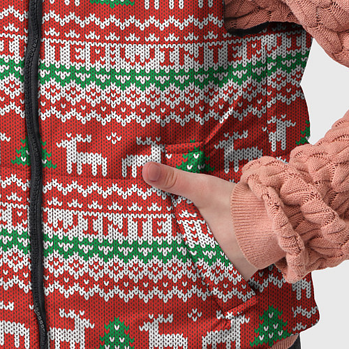 Детский жилет Deer christmas pattern / 3D-Красный – фото 5