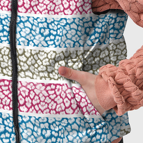 Детский жилет Горизонтальные разноцветные полосы с тигровым узор / 3D-Красный – фото 5