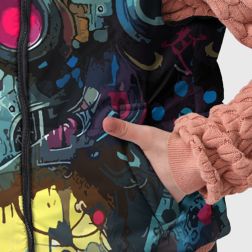 Детский жилет Персонаж в виртуальном шлеме - киберпанк / 3D-Красный – фото 5