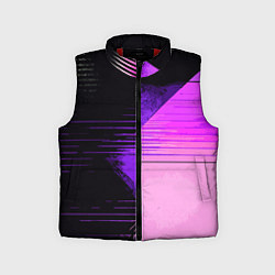 Детский жилет Горизонтальные полосы на чёрно-розовом фоне