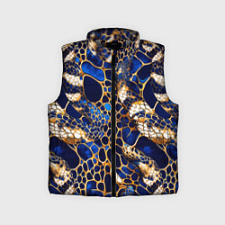 Детский жилет Золотистая змеиная абстракция