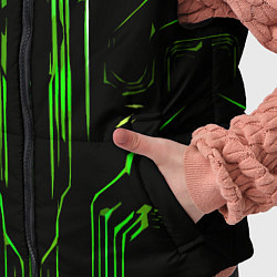 Детский жилет Green stripes on a black background, цвет: 3D-красный — фото 2